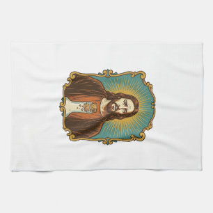 Jesus Broken Wine Cork Stuck Bottle Sommelier Part Kitchen Towel