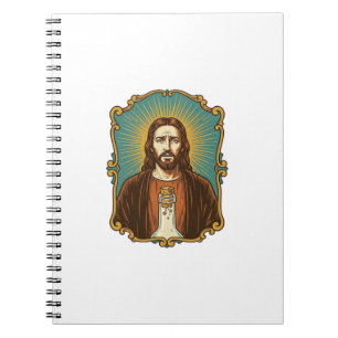 Jesus Broken Wine Cork Stuck Bottle Sommelier Part Notebook