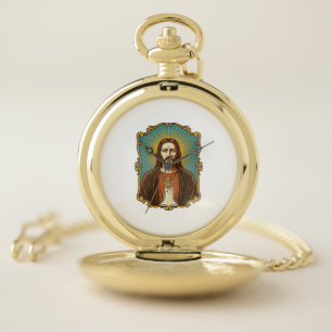 Jesus Broken Wine Cork Stuck Bottle Sommelier Part Pocket Watch