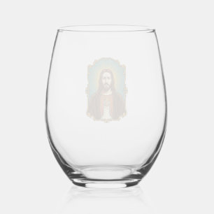 Jesus Broken Wine Cork Stuck Bottle Sommelier Part Stemless Wine Glass