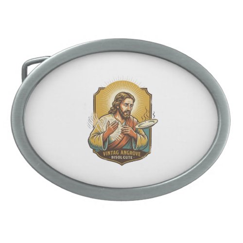 Jesus Burned Finger Taking Plate Out Microwave Kit Belt Buckle