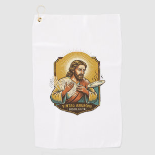 Jesus Burned Finger Taking Plate Out Microwave Kit Golf Towel