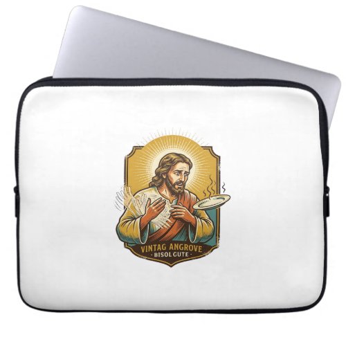 Jesus Burned Finger Taking Plate Out Microwave Kit Laptop Sleeve