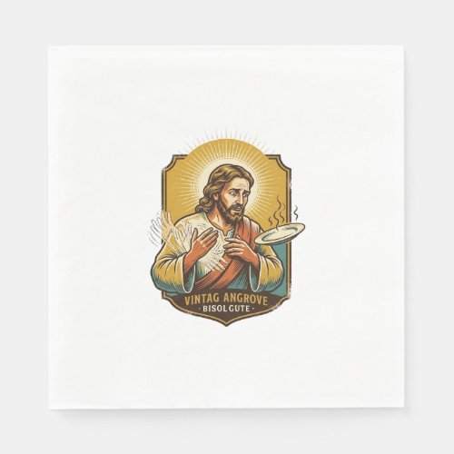 Jesus Burned Finger Taking Plate Out Microwave Kit Napkins