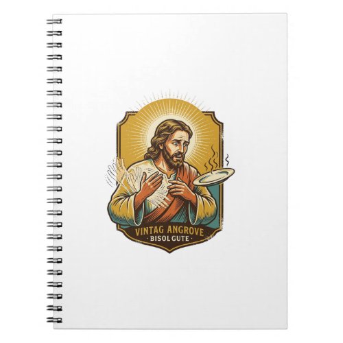 Jesus Burned Finger Taking Plate Out Microwave Kit Notebook