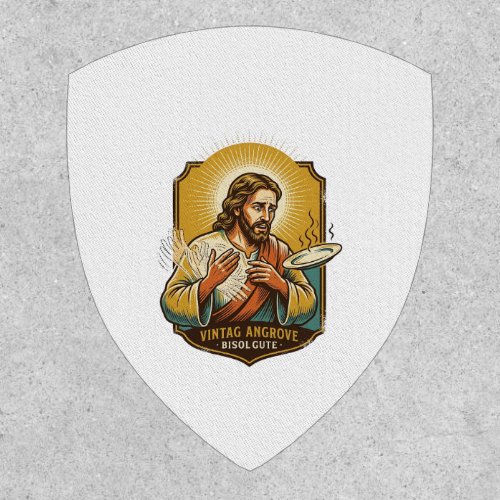 Jesus Burned Finger Taking Plate Out Microwave Kit Patch
