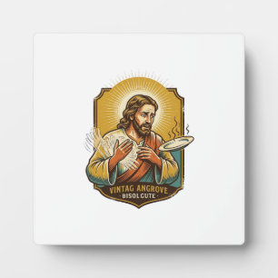 Jesus Burned Finger Taking Plate Out Microwave Kit Plaque