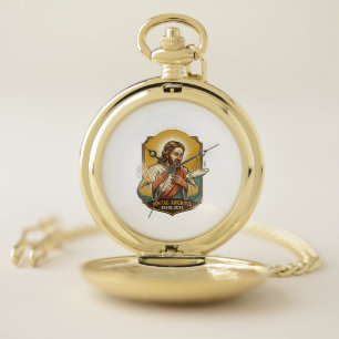 Jesus Burned Finger Taking Plate Out Microwave Kit Pocket Watch