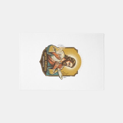 Jesus Burned Finger Taking Plate Out Microwave Kit Rug