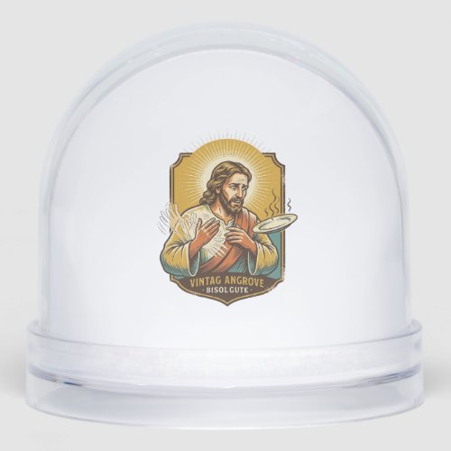 Jesus Burned Finger Taking Plate Out Microwave Kit Snow Globe