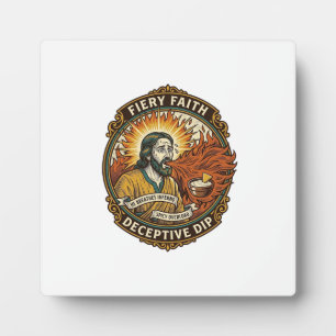 Jesus Burning Mouth Super Spicy Party Dip Humor_1 Plaque