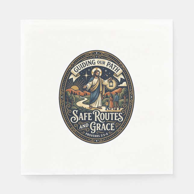 Jesus Bus Driver Transit Worker Shirt Faith Based  Napkins (Front)