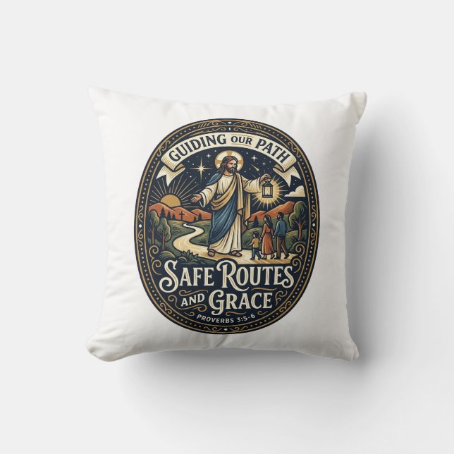 Jesus Bus Driver Transit Worker Shirt Faith Based  Throw Pillow (Front)