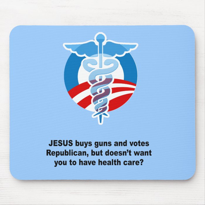 Jesus buys guns but doesn't want you to have healt mousepad