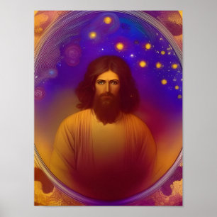 Jesus by Mucha AI Generated Art Poster