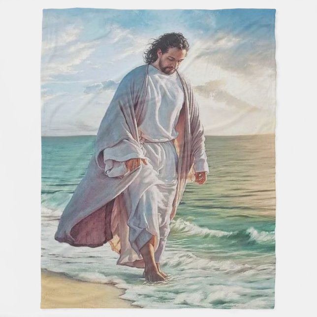 JESUS by the SEA Fleece Blanket (Front)