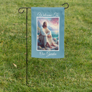 Jesus by the Shore Garden Flag