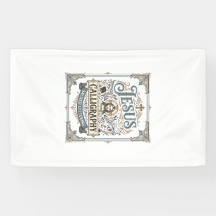 Jesus Calligraphy Sacred Lettering Jesus Calligrap Banner