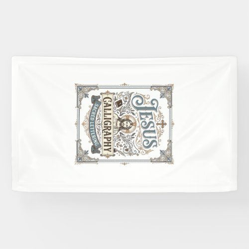 Jesus Calligraphy Sacred Lettering Jesus Calligrap Banner