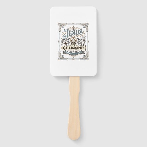 Jesus Calligraphy Sacred Lettering Jesus Calligrap Hand Fan
