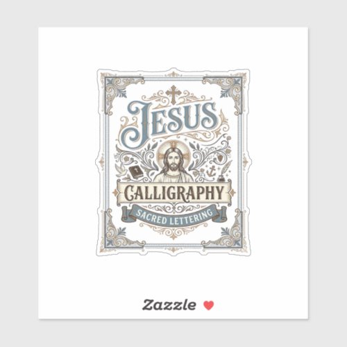 Jesus Calligraphy Sacred Lettering Jesus Calligrap Sticker