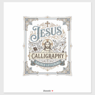 Jesus Calligraphy Sacred Lettering Jesus Calligrap Sticker