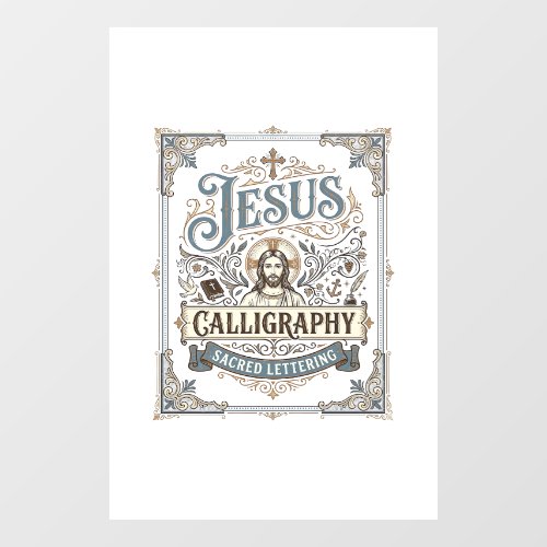 Jesus Calligraphy Sacred Lettering Jesus Calligrap Window Cling