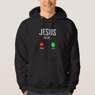 Jesus Calling Cell Phone Call Screen Christian Des Hoodie