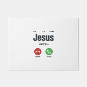 Jesus Calling Phone Screen Christian Shirt Design_ Doormat
