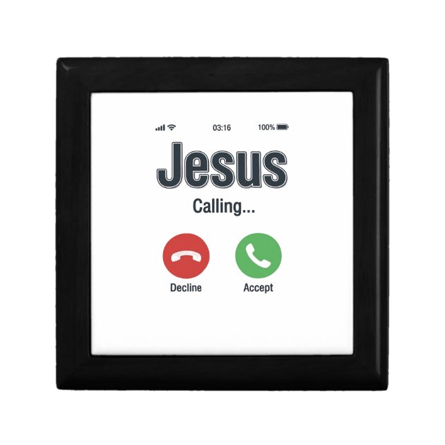 Jesus Calling Phone Screen Christian Shirt Design_ Gift Box (Front)