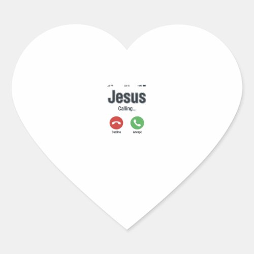 Jesus Calling Phone Screen Christian Shirt Design_ Heart Sticker