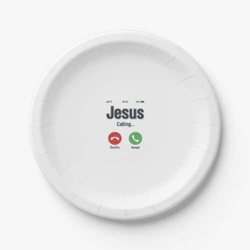 Jesus Calling Phone Screen Christian Shirt Design_ Paper Plates
