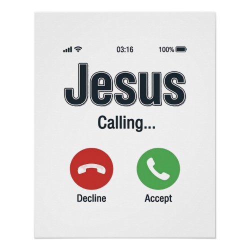 Jesus Calling Phone Screen Christian Shirt Design_ Poster