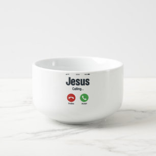 Jesus Calling Phone Screen Christian Shirt Design_ Soup Mug