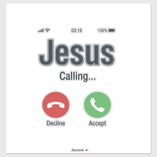 Jesus Calling Phone Screen Christian Shirt Design_ Sticker (Sheet)