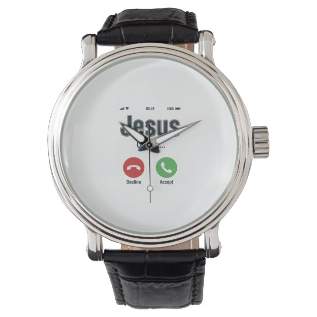 Jesus Calling Phone Screen Christian Shirt Design_ Watch (Front)
