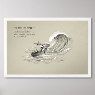 Jesus Calming The Storm Christian Wall Art