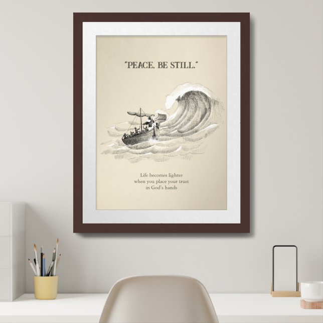 Jesus Calming The Storm | Christian Wall Art (Home Office)