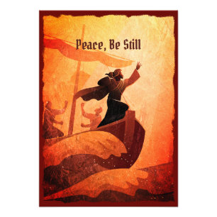 Jesus calms the storm Bible Verse Poster