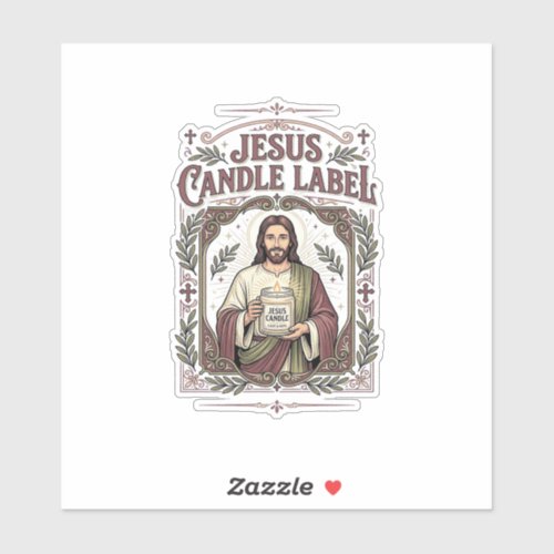 Jesus Candle Label Jesus Candle Christian Faith Vi