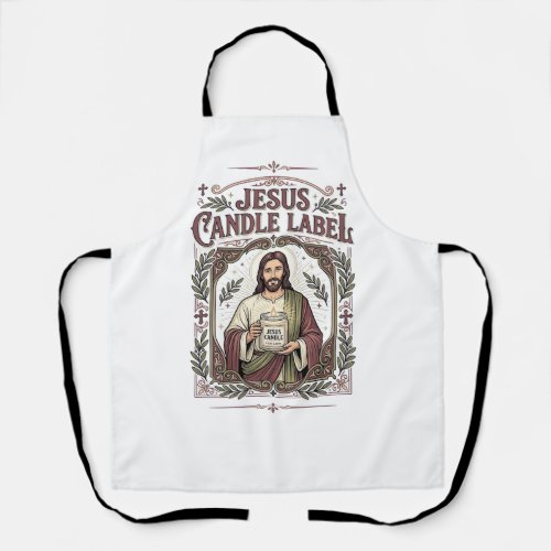Jesus Candle Label Jesus Candle Christian Faith Vi Apron