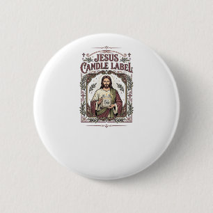 Jesus Candle Label Jesus Candle Christian Faith Vi Button