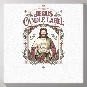 Jesus Candle Label Jesus Candle Christian Faith Vi Canvas Photo Tile