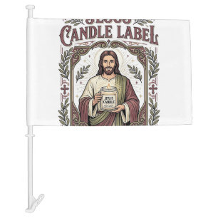 Jesus Candle Label Jesus Candle Christian Faith Vi Car Flag