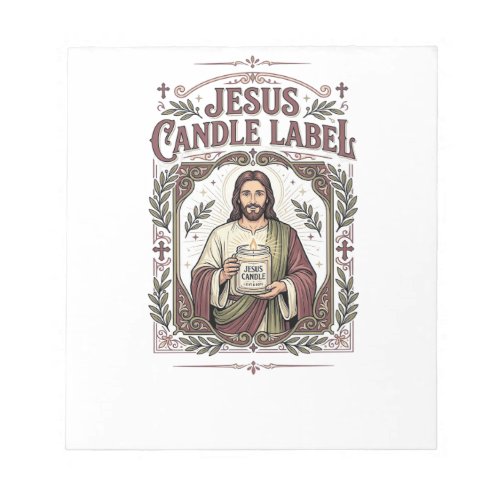 Jesus Candle Label Jesus Candle Christian Faith Vi Notepad