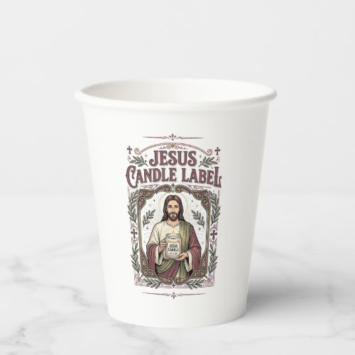 Jesus Candle Label Jesus Candle Christian Faith Vi Paper Cups