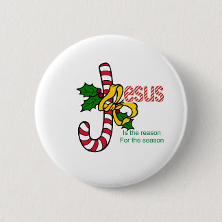 Jesus Candy Cane Pinback Button
