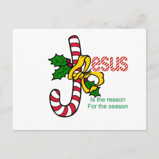 Jesus Candy Cane Postcard