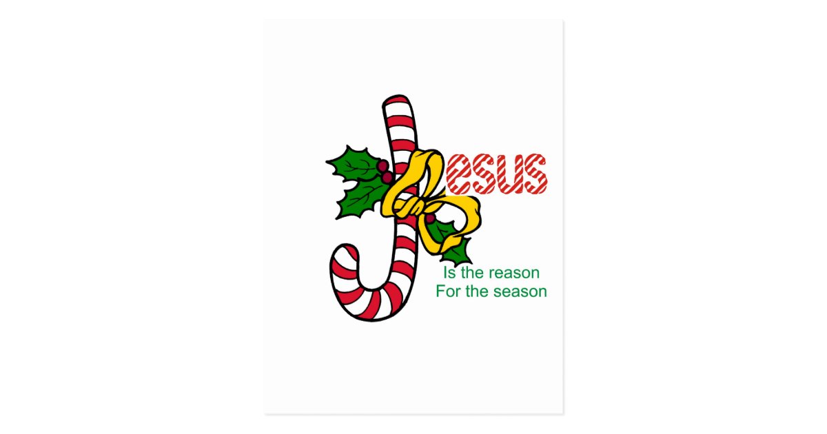 Jesus Candy Cane Postcard