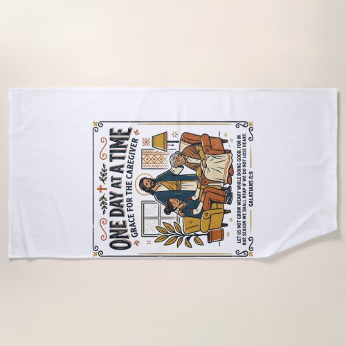 Jesus Caregiving Aging Parents Graphic Tee Christi Beach Towel